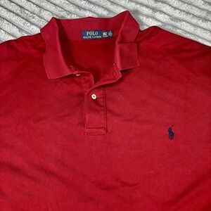 RALPH LAUREN Red Polo Shirt size 3XLT Mens‎ summer beach holiday Casual Outdoors